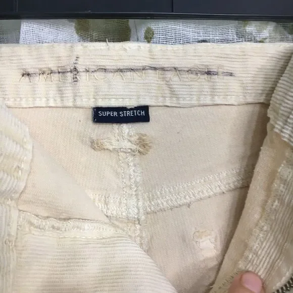 American Eagle Corduroy Shorts 12 Retro High Waist Stretch Beach Festival Boho - Picture 4 of 13